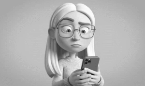 Mädchen schaut auf Handy